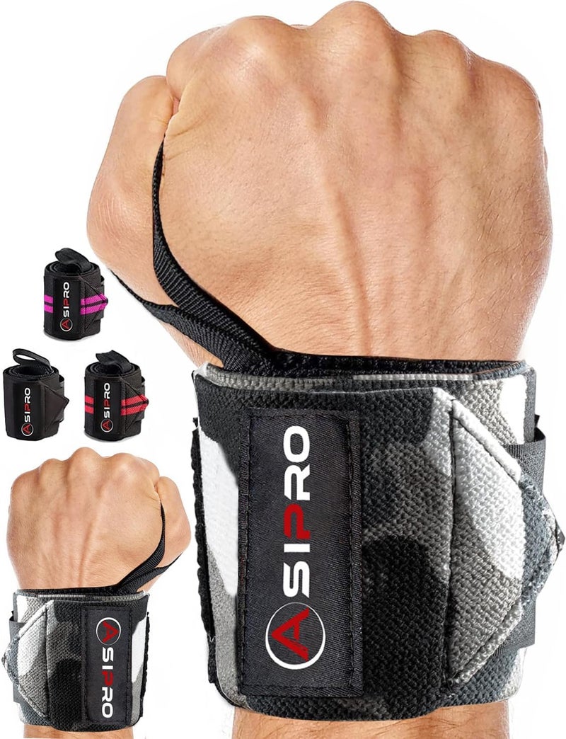 ASIPRO Wrist Wraps for Weightlifting 18" Wrist Straps for Weightlifting Weight Lifting Wrist Wraps for Men & Women, Muñequeras para Gym Wrist Support for Working Out, Gym Wrist Wraps for Powerlifting - Image 1